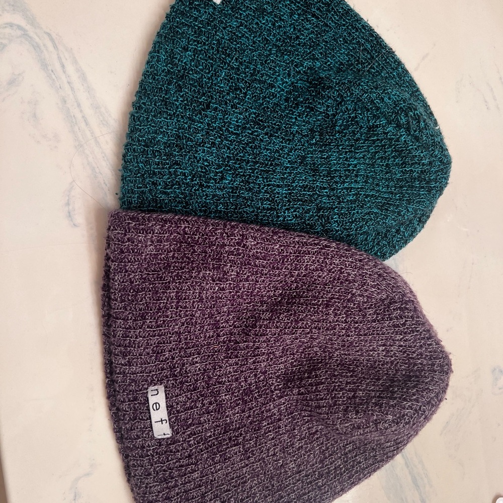 Neff Teal and purple Knit Beanie - BUNDLE OF 2*****